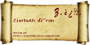 Zierhuth Áron névjegykártya
